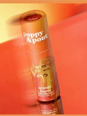 Poppy and Pout Lip Balm Aries- Orange Flame